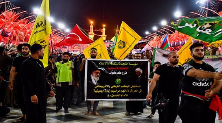 قوافل الأربعين التركية والأذربيجانية تسافر إلى العراق تحت مظلة دعم وتأمين النجباء