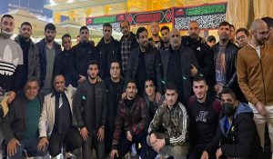 فريق المصارعة الحرة الايراني يزور مرقد الامامين الكاظمين عليهما السلام