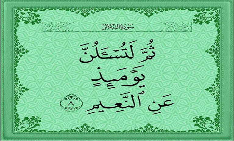قبسات قرآنية (71 ).. (ثُمَّ لَتُسْأَلُنَّ يَوْمَئِذ عَنِ النَّعِيمِ)..( سورة التكاثر، آية: 8)