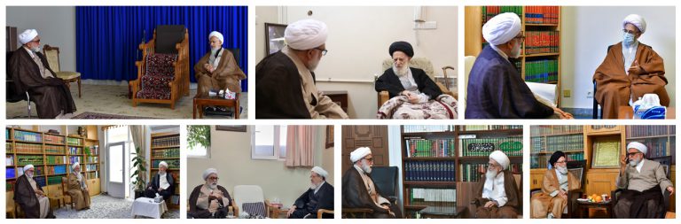 متولي العتبة الرضوية يلتقي مراجع التقليد في مدينة قم المقدسة
