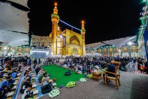 بالصور/ إقامة محفل قرآني في شهر رمضان في حرم الإمام أمير المؤمنين عليه السلام