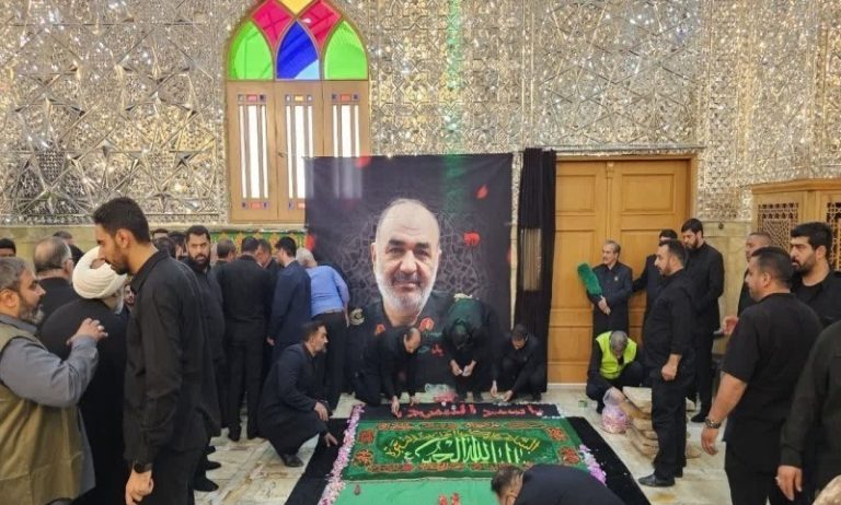 جثمان الفريق الشهيد سلامي يُوارى الثرى في مرقد عبد العظيم الحسني (ع) بمدينة ري جنوبي طهران