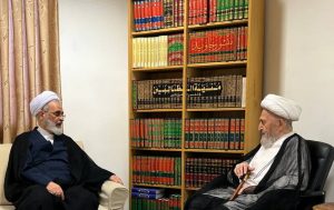 آية الله العظمى السبحاني يستقبل آية الله الأعرافي