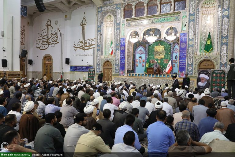إقامة مجلس تأبين آية اللّه العظمى الفيّاض واستذكار شهداء الحرب المفروضة ذات الـ 12 يومًا في حرم السيّدة فاطمة المعصومة (عليها السلام)