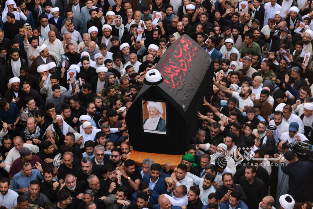 وسط معالم الحزن والأسى.. العتبة العلوية المقدسة ترعى مراسم تشييع جثمان المرجع الفياض (قدس سره الشريف)